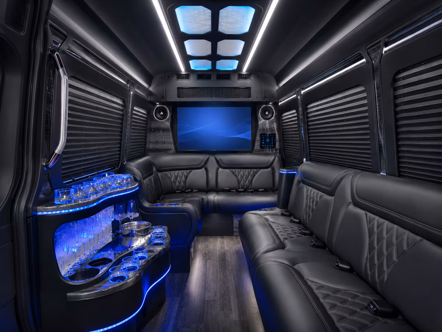 Grand Prairie School Event Transportation party bus exterior