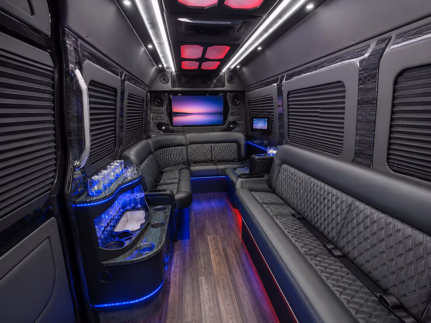 Grand Prairie School Event Transportation party bus exterior